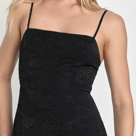 Lulus Lovely Affair Black Floral Burnout Sleeveless Maxi Dress Size Small NWOT - Picture 4 of 14